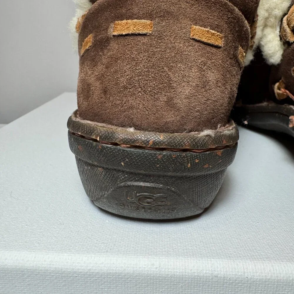 UGG Australia Sheepskin Leather Calf Chestnut Boots US Size 6